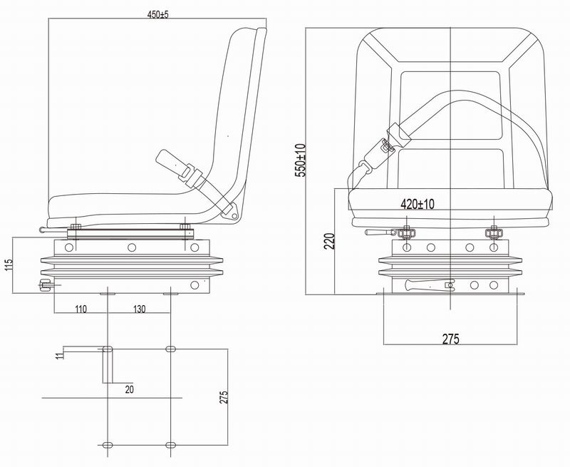 QC-WDT200型拖拉機(jī)減震座椅-2