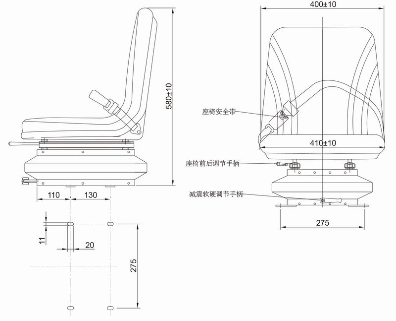 QC-X30型機(jī)械懸浮座椅-2